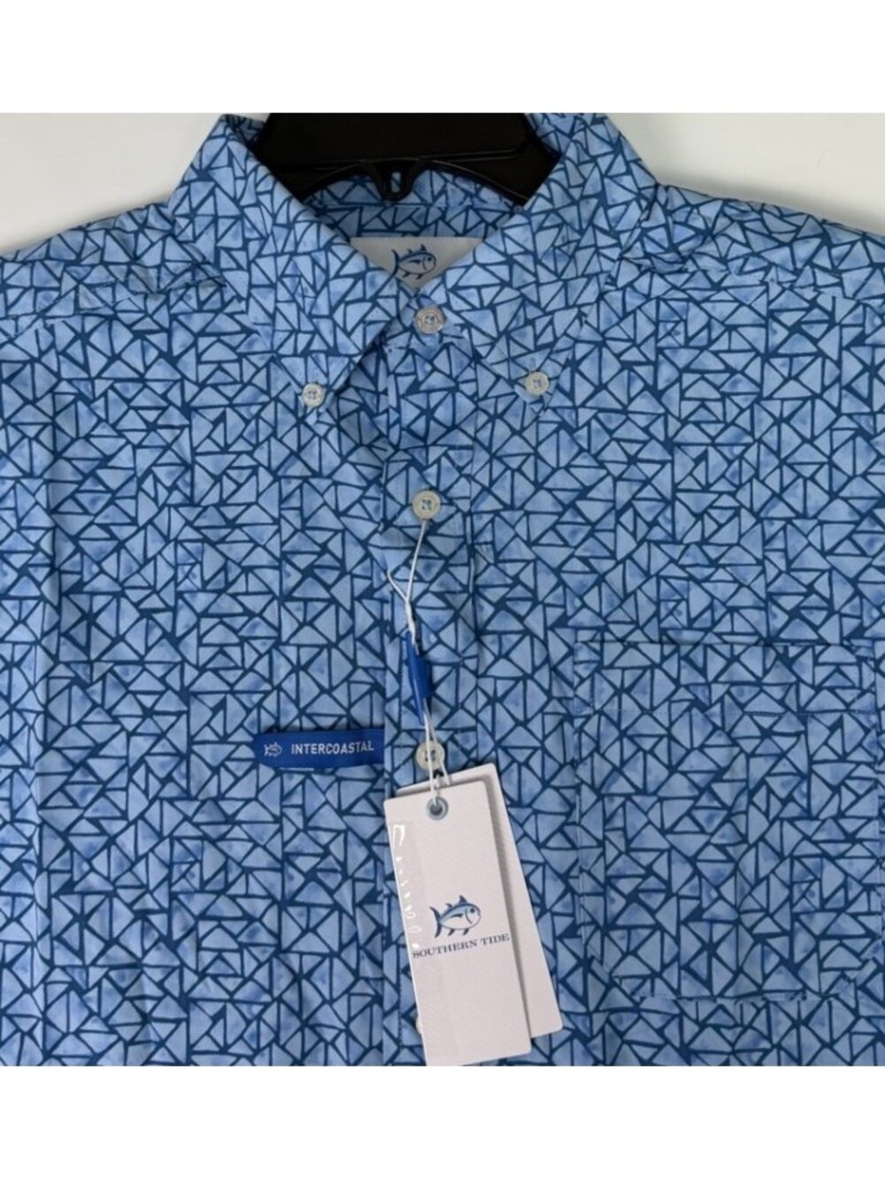 Southern Tide Medium Intercoastal Performance Sport Shirt Men's Atlantic Blue
